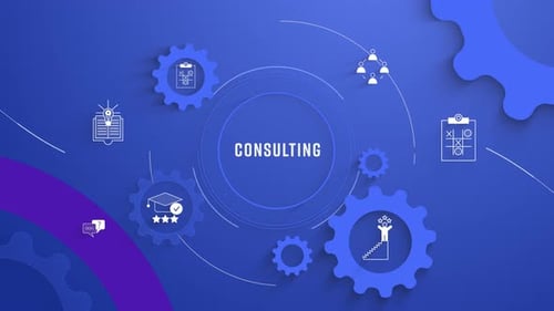 Dynamic Consulting Concept with Animated Corporate Icons