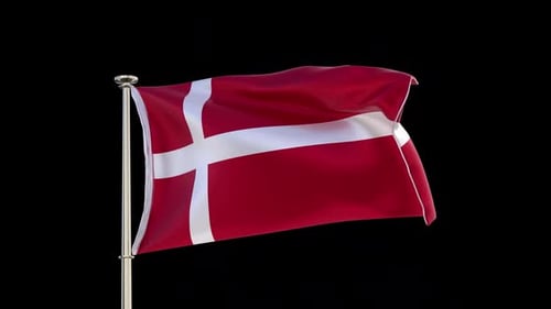 Realistic Waving Denmark Flag Animation