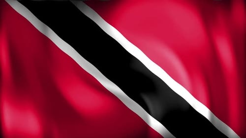 Realistic Waving Flag of Trinidad and Tobago