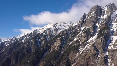 Mountain Top Snow Ice Tourism Sport Eco Travel Mountains Peaks Cliffs Rocks Ridges Landscape Drone A