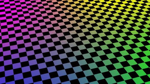 3D-Animation mit rotiertem schwarzem Schachbrett