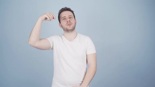 Happy man dancing.