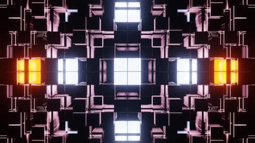 Orange And Electric Blue Square Strobe Background Vj Loop In HD