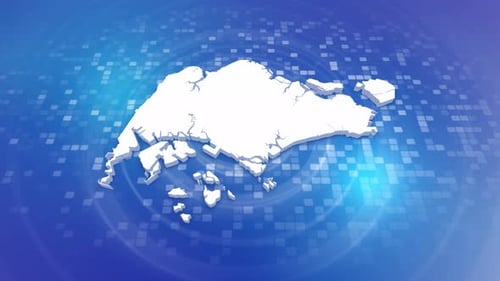 Futuristic Digital Map Reveal of Singapore
