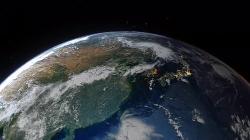 Realistic Earth Globe Day to Night Cycle Transition