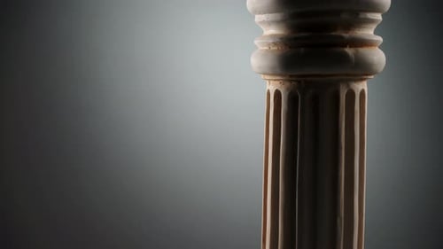 Ancient Greek Column On Dark