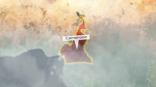 Cameroon Map Highlight and Location Reveal Animation