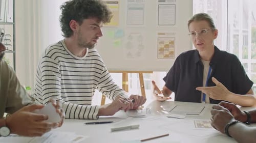 Team Meeting in Bright Modern Office