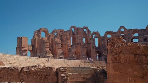 Ruins of Amphitheatre of El în Tunisia Africa.