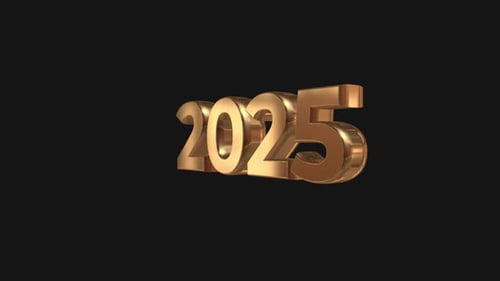2025 Word Gold Rotation Alpha Channel
