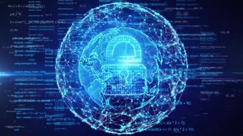 Cyber Security And Digital Combination Lock Information Protection Concept