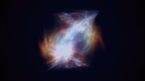 Abstract Glowing Blue Orange Energy Nebula Cloud