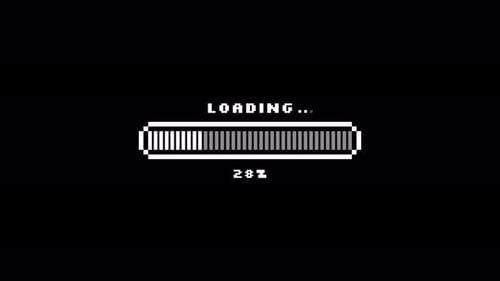 Vintage Arcade Loading Bar Animation - Dark Background Style