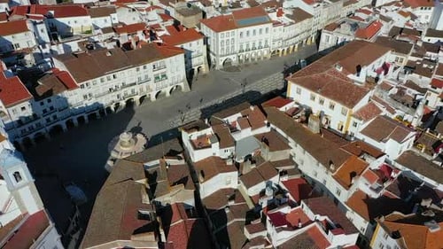 Aerial view of the town of Evora.