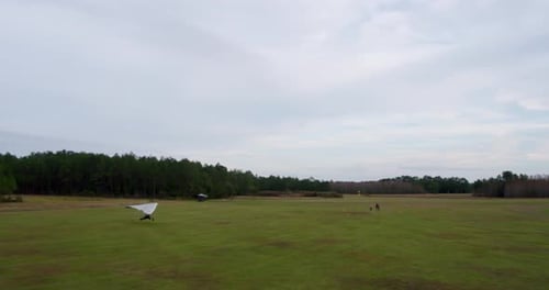 Orlando, Florida / USA - September 14, 2018: Hang Glider Coming In