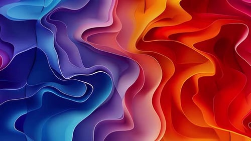 Abstract Fluid Colorful Wavy Lines Motion Background Seamless Loop