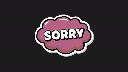 Animated 'Sorry' Text in Decorative Cartoon Bubble