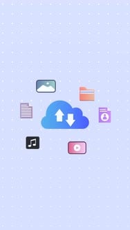 Cloud Storage Animation In Vertical Video. Secure Data and Remote ...