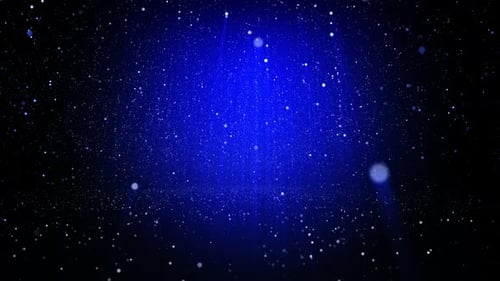 Blue Light Rays and Sparkling Particles Animated Background