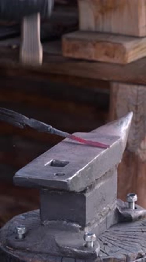 Close Up of Blacksmith at Work