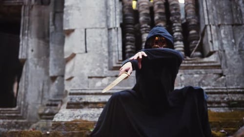 Demon Swaying While Crouching At Ruins