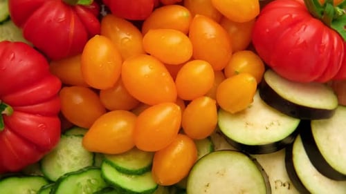 Colorful Freshly Sliced Vegetables for Healthy Eating
