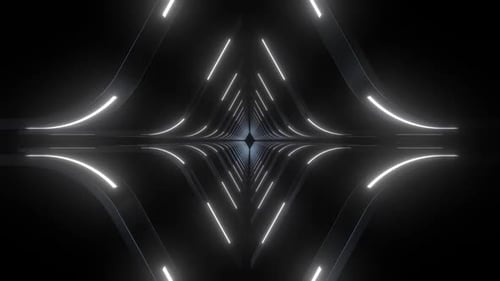 Futuristic tunnel with neon lights perfect for tech background