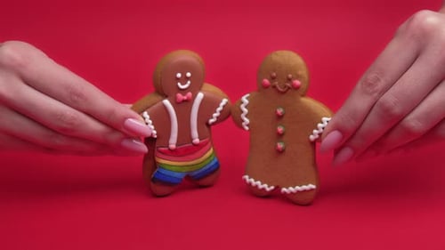 Lgbt Pride Gay Rights Gingerbread Man Kissing