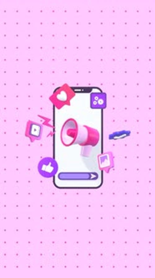 Modern 3D Smartphone Social Media Marketing Loop Animation