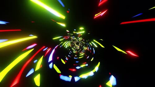 Néons peints au hasard, jaune, bleu et rouge, boucle sans soudure Vj