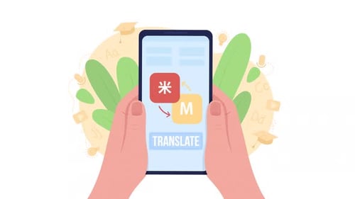 Animated Use Translation App Concept