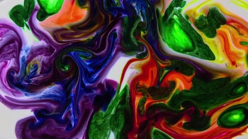 Abstract Paint Swirls with Vibrant Colors