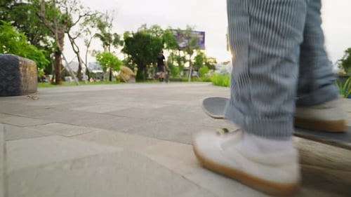 Professional Skateboarder Riding on Park