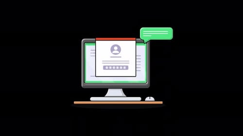 Animierte Anmeldeinformationen im Computeranimationsvideo - Transparent