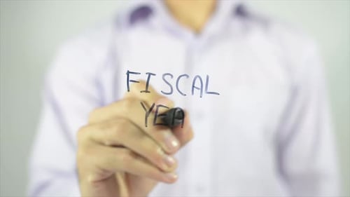 Writing Fiscal Year on Glass Surface