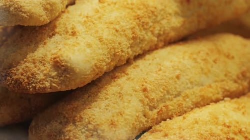 Golden Brown Breading Food Close Up