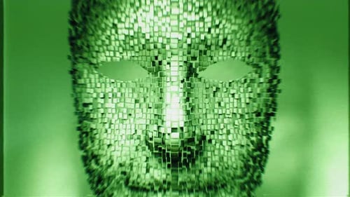Futuristic Digital Mask Morphing Data Face Animation