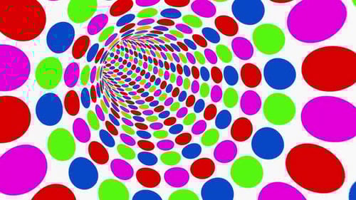 Tunnel with Colored Circles Able to Loop Endless