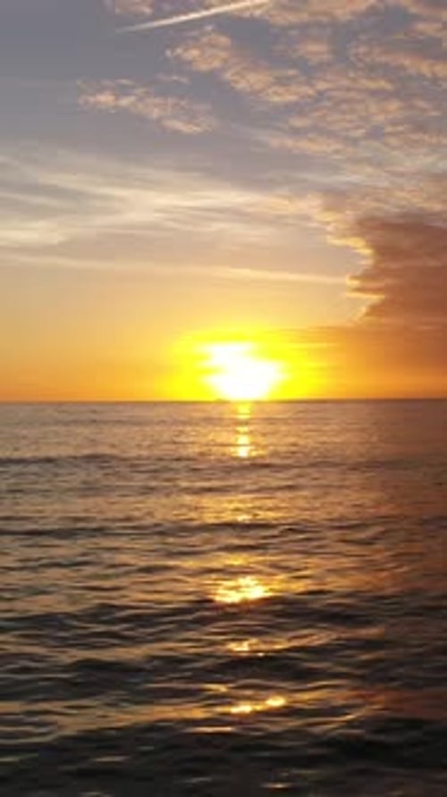 Vertical Video of Ocean at Sunset
