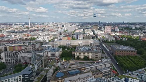 Aerial view of the Mitte district in Berlin, Germany.