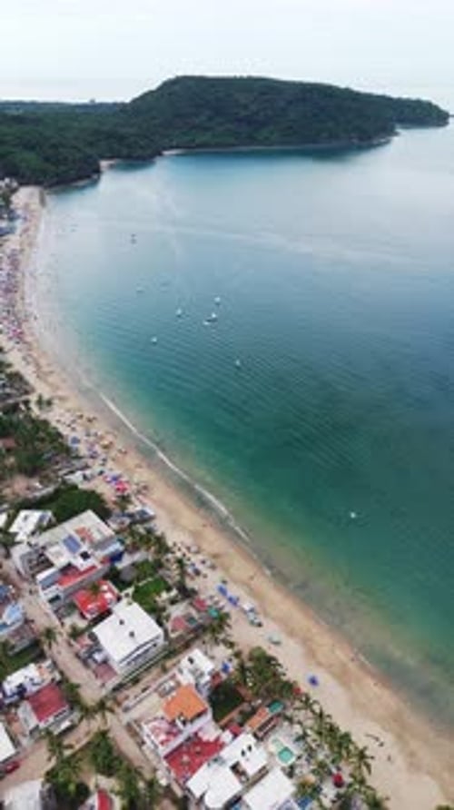 Mexican Beach Landscape, Los Ayala, Nayarit. Vertical Video