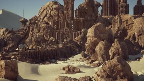 Scientists and Explorers Investigate Historic Relics Amidst Desert Landscapes