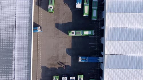 Buses On A Fuel Station