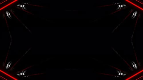 Red And White Kaleidoscopic Flashing Geometric Glowing Pattern Background Vj Loop In 4K