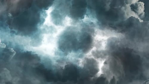 Aerial View of Dark Storm Clouds Swirling