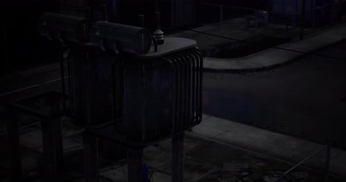 Sombras y energía Una noche tranquila en un entorno urbano