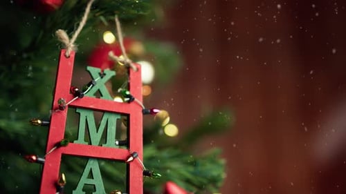 Christmas XMAS Decoration with Lights and Ornaments