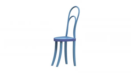 Rotating 3D Modern Blue Chair Animation
