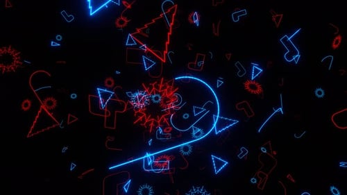 Red And Blue Neon Christmas Particles Background Vj Loop In 4K