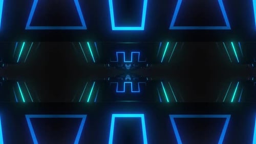 Vibrant neon tunnel loop for modern backgrounds and presentations
